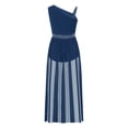 thumbnail image 4 of LiiYii Robe de Danse Lyrique pour Filles Ballet Patinage Artistique Longue Robe Justaucorps de Gymnastique Sans Manches Bleu Marine 10, 4 of 8