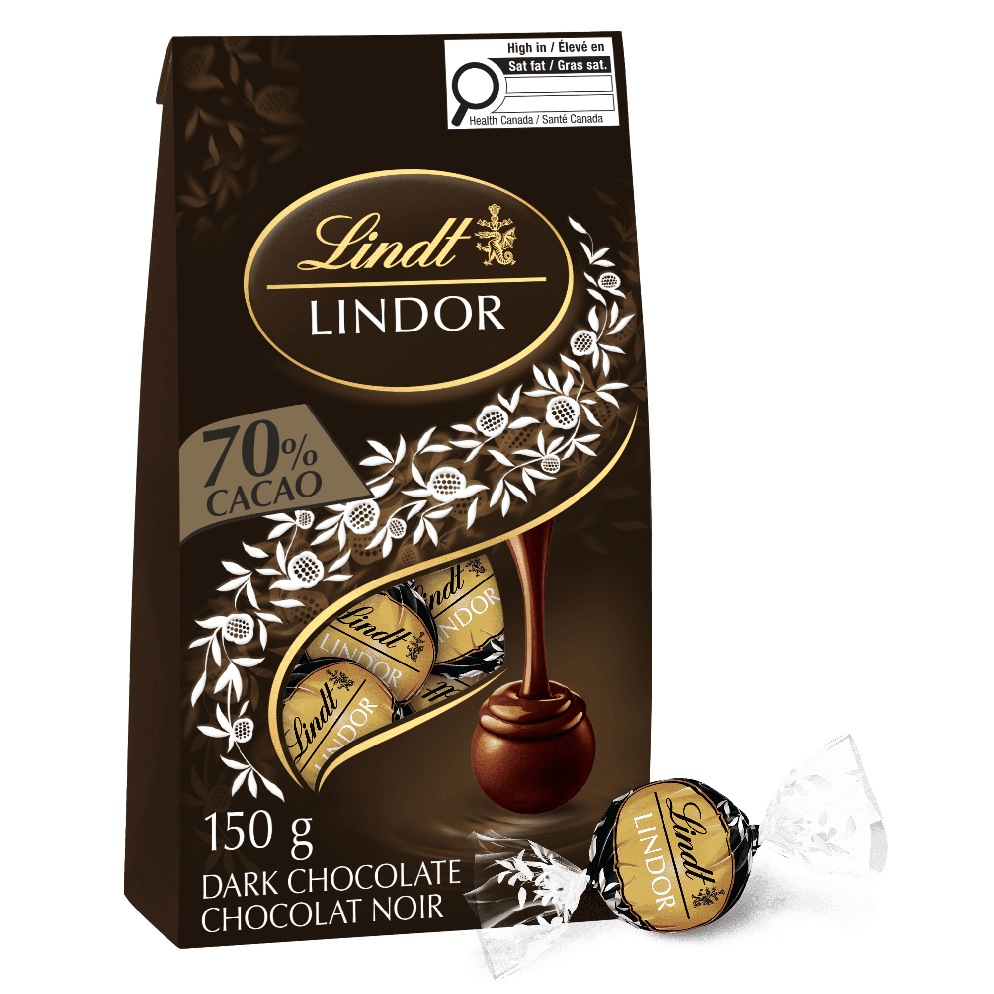 Lindt LINDOR 70% Cacao Dark Chocolate Truffles, 150-Gram Bag