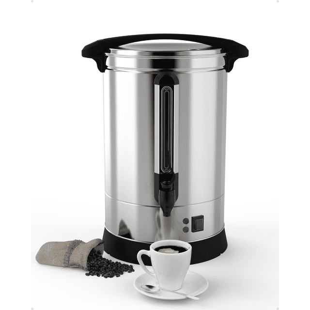 Eastvita 100-Cup Coffee Urn - Stainless Steel Thermos for Hot Beverages - Commercial - Grade Hot Coffee Dispenser with Coffee Percolator - Silver