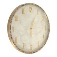 thumbnail image 1 of Round Quartz Clock, Silent Battery Operated Shell Dial Brass Body Wall Clocks  For Bedroom Bedside Diameter 35cm / 13.8in, 1 of 8