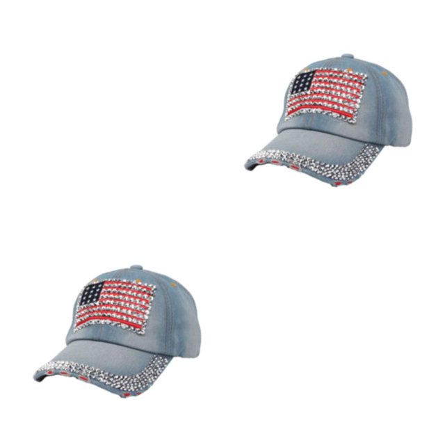 Decodeary Casquette de Baseball à la Mode Ajustable et Protégée du Soleil Chapeau Multicolore en Denim 2 2Set