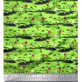 thumbnail image 1 of Soimoi Polyester Crepe Fabric Insect,Leaves & Floral Artistic Printed Fabric 1 Yards 52 Inch Wide, 1 of 3