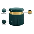 thumbnail image 3 of Meridian Furniture Yasmine Contemporary Velvet Ottoman/Stool in Green, 3 of 8