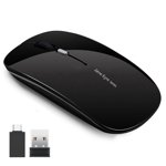 JUNWELL Souris sans fil Silent Souris informatique rechargeable avec USB Récepteur Nano