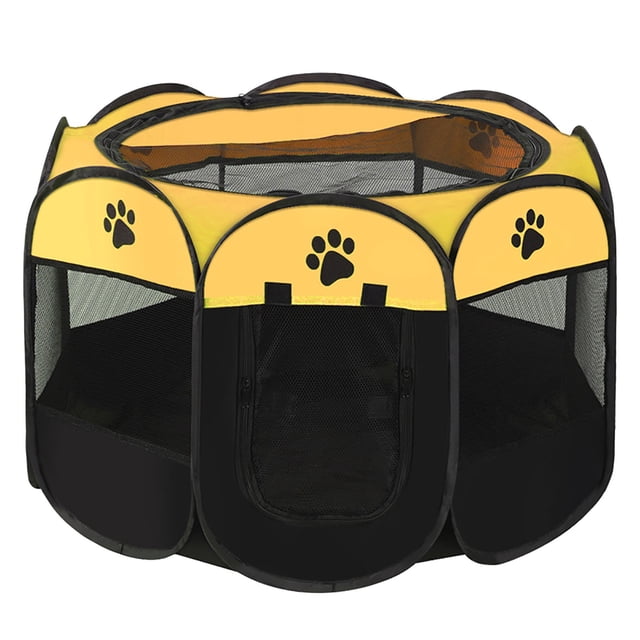 HHBEAUTY Parc Portable pour Chat pour Chats d'Intérieur Fermé, Petit Parc Pliable pour Chien Chiot Cage Chenil Cage Extérieur avec Toit Supérieur, Tente de Jeu Pop-Up Pliable pour Chaton pour Camping VR