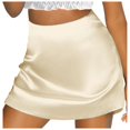 thumbnail image 1 of Women's High Waist A-Line Mini Skirt - Satin Ribbon, Zipper Closure, Lined, Versatile for Casual & Party, 1 of 8