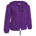 thumbnail image 2 of Veste Imperméable Légère pour Femmes, Couleur Unie, Fermeture Éclair devant, Coupe-Vent, 2 of 6