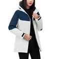 thumbnail image 3 of Sentmoon Snowboard Jacket Oversized Long Sleeve Womens Winter Coat Zipper Color Block Windproof Waterproof Hoodies for Women with Pockets Fall and Winter for Backpacking and Camping, 3 of 9