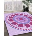 thumbnail image 3 of Ahgly Tapis Rectangulaire Lavable en Machine Intérieur Transitionnel Fleur Rose, 8 Pieds x 10 Pieds, 3 of 7