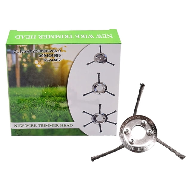 ZTTD 2025 New Universal Steel Wire Grass Trimmer Head, Universal Steel Trimmer Head Blade & Adapter, String Trimmer Replacement Head, Unbreakable Steel Wire Grass Trimmer Head (6 Blades-6Inch)