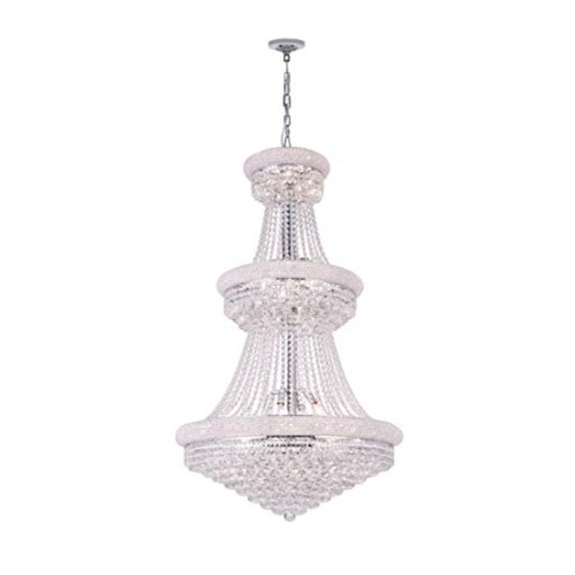 Cwi Lighting Lustre Empire 32 Lumières en Duvet avec Fini Chrome