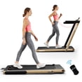thumbnail image 1 of SuperFit Tapis Roulant Pliant 2 en 1 2,25 Hp avec Haut-Parleur Télécommande Application Jaune, 1 of 10