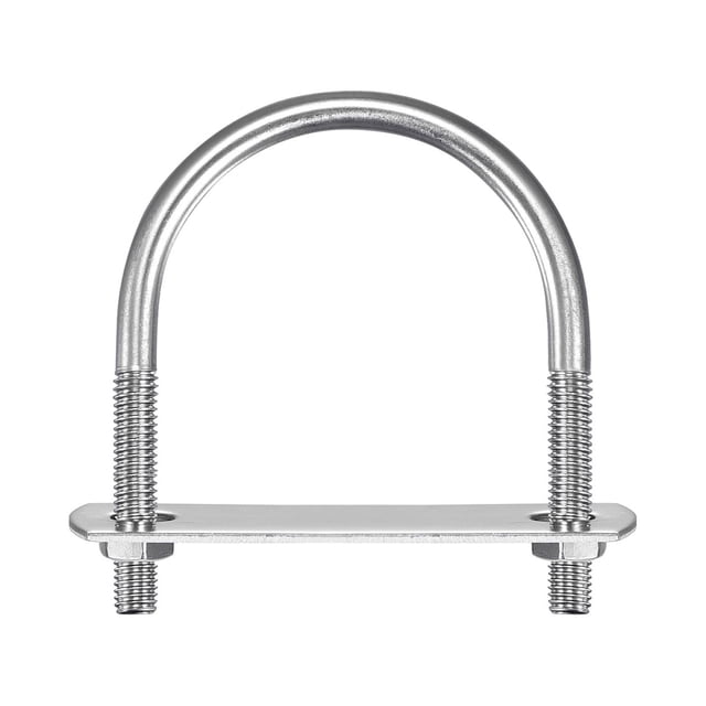 Unique Bargains Rond U-Bolts 5 Ensembles 47mm (1.85') Largeur Intérieure 65mm Longueur M6 304 Acier Inoxydable avec Rondelles et Plaques d'Écrous