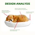 thumbnail image 2 of Realistic Sleeping Plush Breathing Dog Furry Dog With Mat Creative Animals Decor Stuffed Animal Doll, 2 of 5