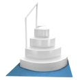 thumbnail image 1 of Blue Wave White Wedding Cake Above Ground Pool Step w/ Liner Pad, 1 of 2