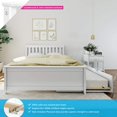 thumbnail image 2 of BEDSMART Solid Wood Full Size Bed With Trundle | White, 2 of 7