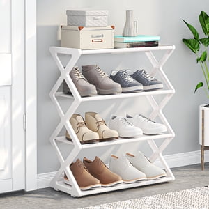 Wzzjkit Assemblage d'entrée économique Rack de chaussures multicouches Organisateur de chaussures multifonctions Étagères métalliques 4-layer Rangement Maison Sac à chaussures pour le placard