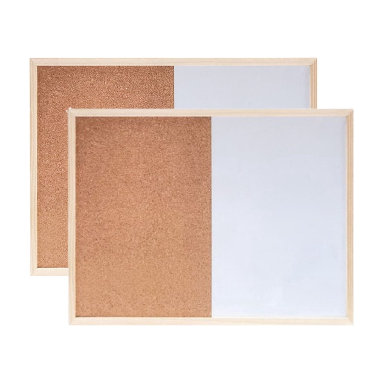 SIYTUAU 2-Piece Magnetic Whiteboard And Cork Board Combination Memo Board For Office Home Student Photo Display 5Mm Thick Wood Material With Mounting Accessories