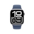 thumbnail image 2 of Apple Watch Series 10 GPS 42mm Silver Aluminium Case with Denim Sport Band - M/L, 2 of 10