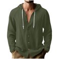 thumbnail image 1 of RXMEKW Solid Color Hooded Cardigan for Men with Button Front and Long Sleeves, 1 of 9
