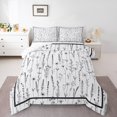 thumbnail image 1 of Erosebridal Ensembles de Couette Rétro à Fleurs, Format Simple, Couettes et Duvets de Jardin Printanier, Noir Blanc, Réversible, 1 of 7