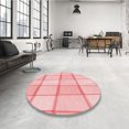 thumbnail image 4 of Ahgly Company Machine Washable Indoor Square Transitional Pink Area Rugs, 5' Square, 4 of 7