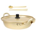 thumbnail image 1 of Miangastore 1 Set Ramen Pot with Handles Golden Aluminum Cooking Campers, 1 of 8