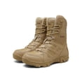 thumbnail image 1 of LUXUR Men Combat Boot Round Toe Tactical Boots High Top Work Booties Breathable Mens Brown 13, 1 of 9