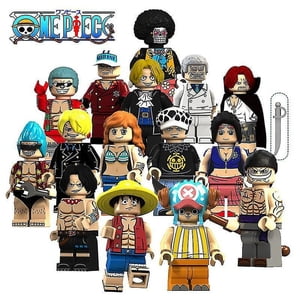 15pcs One Piece Luffy, Jobana Mesabo Robin Shanksbrook Assembled Building Block Minifigure Toy