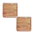 thumbnail image 1 of Oleegame 2PC Placemat Wood Serving Tray Durable Dishwasher Rectangular Party Plates Household Tableware, 1 of 9