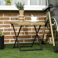 thumbnail image 2 of Outsunny Folding Rattan Coffee Table Patio Wicker Side Table, Natural, 2 of 10