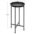 thumbnail image 2 of Kate and Laurel Celia Table d'Appoint Ronde en Métal Pliable avec Dessus à Plateau, Noir, 2 of 5