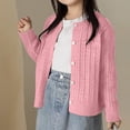 thumbnail image 2 of Mepaouo Girls Cardigan Sweater School Uniforms Toddler Long Sleeve Button Knit Solid Sweaters Tops Pink 120, 2 of 5