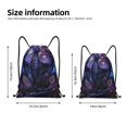 thumbnail image 2 of KLL Fantasy Dragon In Cathedral Pattern Drawstring Backpack,Adult Sackpack Sports Yoga Gym Bag for Women Men for Wet Swimming,Gym,and Workout Gear-Medium, 2 of 6