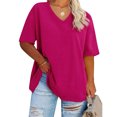 thumbnail image 1 of Craaazy T-Shirt à Manches Courtes à Col en V Surdimensionné pour Femmes Grande Taille Coupe Décontractée Blouse d'Été Décontractée Cadeaux, 1 of 3