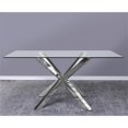thumbnail image 2 of Set de Salle à Manger en Verre Transparent Rectangulaire de 63 x 39 Po en Acier Inoxydable Argenté, 2 of 4