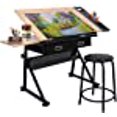 thumbnail image 2 of BBBuy MDF Drafting Table Desk Art&Craft Work Station Drawing Desk Height Adjustable Craft Table w/Stool and 3 Storage Drawers for Home Office School Study Room, 2 of 5