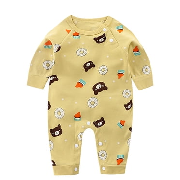 TBWNWG Girls Overalls,Baby Boys Girls Bodysuit Jumpsuits with Button Long Sleeve Rompers Overall Kids Overalls Size 6-12 Months