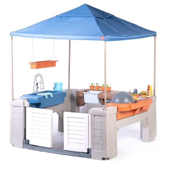 Step2 Grill & Splash Play Center avec auvent — Table d'eau et aire de jeu d'extérieur pour tout-petits et enfants (dès 2 ans)