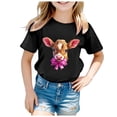 thumbnail image 4 of MIASHUI T-Shirt Amusant pour Enfants avec Lapin, Filles Garçons, Manches Courtes, Col Rond, Pâques, Noir, 3-4 Ans, 4 of 4
