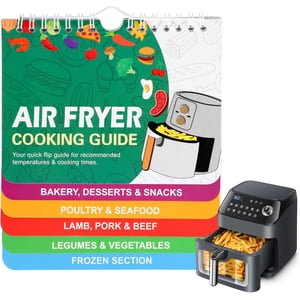 Air Fryer Cooking Guide Magnetic Cheat Sheet, 120 Food Items Cooking Times Conversion Chart Air Fryer Cookbook, Quick Simple Cooking Air Fryer Recipe Book Air Fryer Accessories for Beginners (Green)