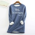thumbnail image 1 of Sweat-Shirt d'Hiver en Peluche Chaud Doublé en Sherpa pour Femmes Col Rond Pull Tunique - Je Suis Encore Froid - Sweat-Shirts Mignons pour Adolescentes Grande Taille, 1 of 3