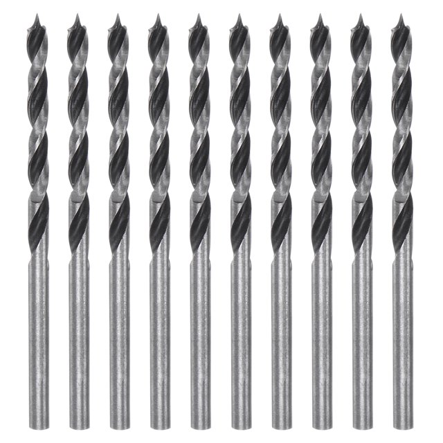 Unique Bargains 10pcs Brad Point Drill Bits 3mm Precise Cutting with Brad Point Tip for Woods, Plastic, Rubber