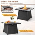 thumbnail image 4 of Gymax Set of 7 Patio Furniture Set w/ 35'' Propane Gas Fire Pit Table & Waterproof Cover Off White, 4 of 7