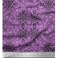 thumbnail image 1 of Soimoi Poly Georgette Fabric Floral & Moroccan Damask Ethnic Print Fabric by The Yard 42 Inch Wide, 1 of 3