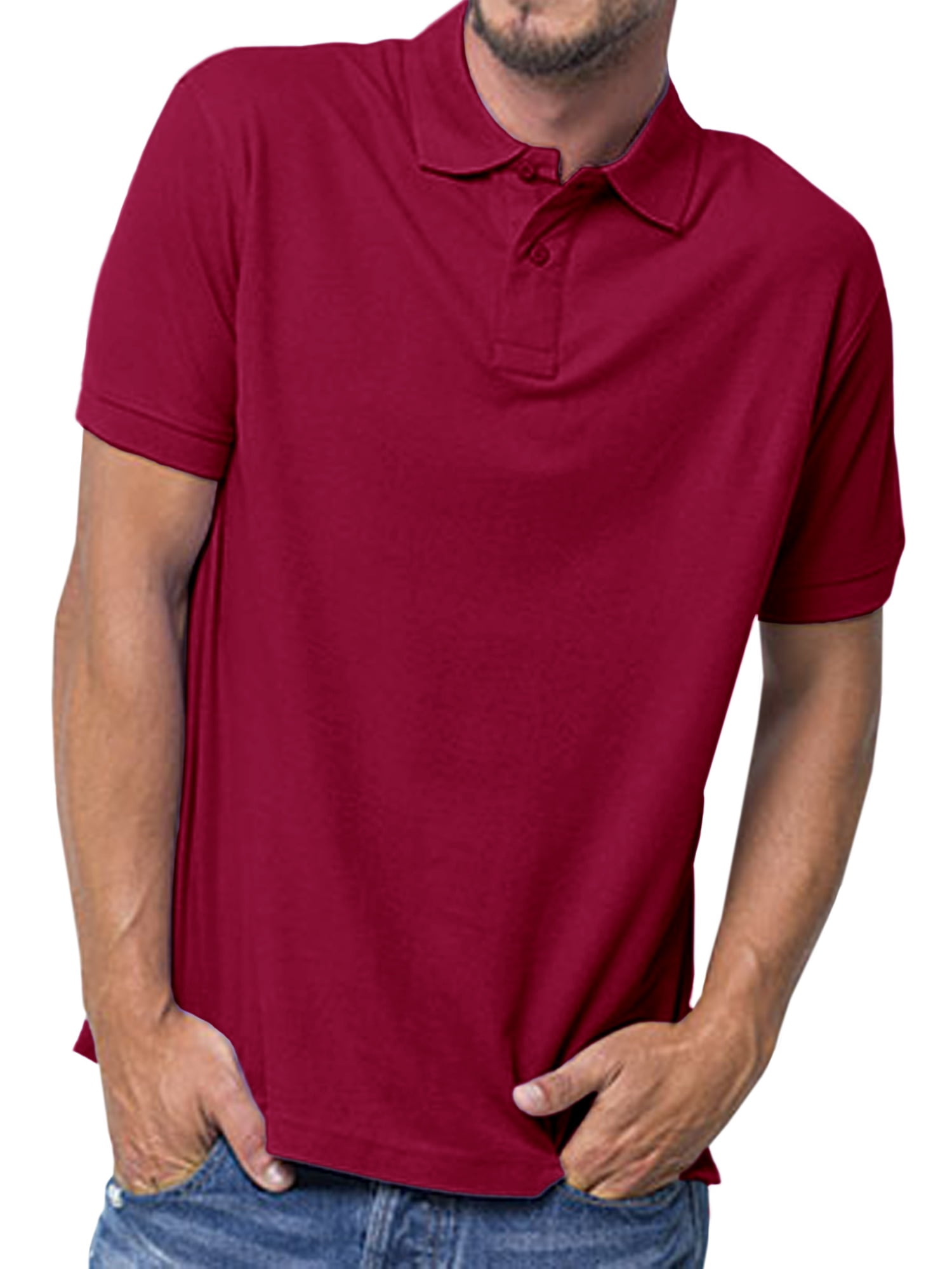 Basico (Bourgogne) Polos à Col pour Femmes 100 % Coton Manches Courtes Polos de Golf pour Hommes