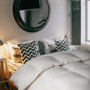 Highland Feather 850 Fill Power Hungarian White Goose Down Duvet 500TC Pure Cotton Casing with Corner Ties PRAGUE, Deluxe, Twin, 30 OZ