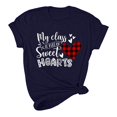 thumbnail image 4 of Pisexur T-shirt de la Saint-Valentin Haut T-shirt de la Saint-Valentin pour Femme Amour Imprimé T-shirt à Manches Courtes Haut à Manches Courtes Col Rond Haut/chemise, 4 of 5