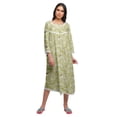 thumbnail image 1 of Moomaya Robe de Nuit Imprimée Longueur Genou en Coton avec Bordure en Dentelle Manches 3/4 pour Femmes, 1 of 5
