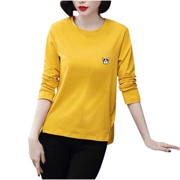 Hauts pour Femmes Manches Longues Mode Décontractée Blouse Imprimée T-Shirt pour Dames